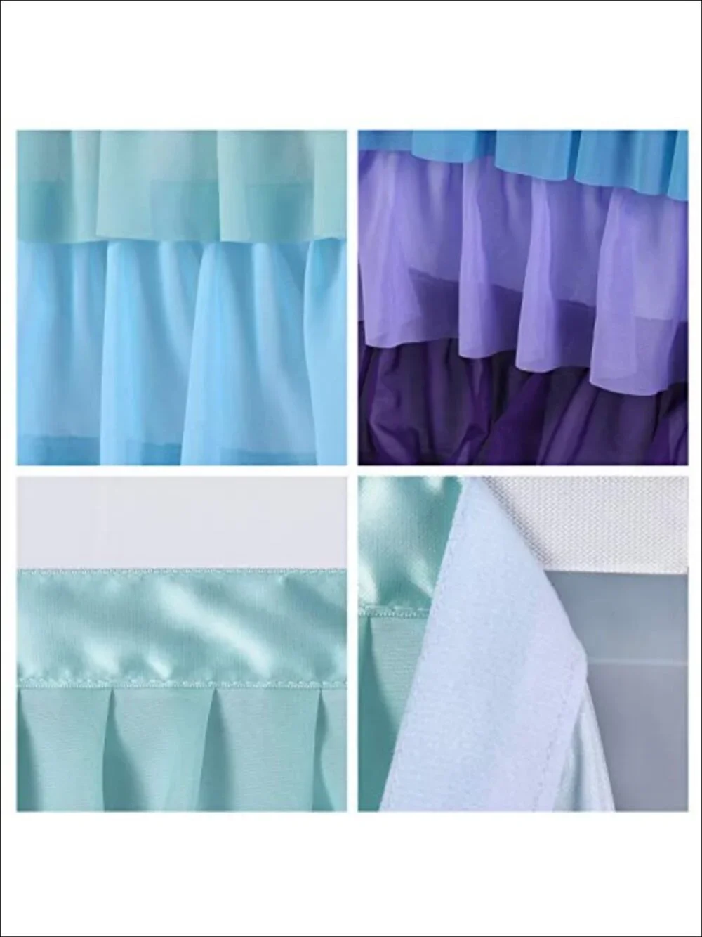 Mermaid Ruffle Table Skirt for 6ft Rectangle Table Birthday Party Decor